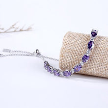 Load image into Gallery viewer, Elegent Purple stone adjustable Bracelet
