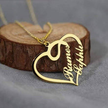 Load image into Gallery viewer, Double Name Heart Necklace
