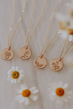 Load image into Gallery viewer, Birth Flower Coin Necklace
