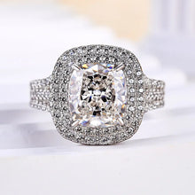 Load image into Gallery viewer, Honorable Double Halo Three Shank Cushion Cut Engagement Ring
