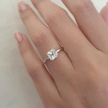 Load image into Gallery viewer, Classic Princess Cut Engagement Ring for Women In Sterling Silver
