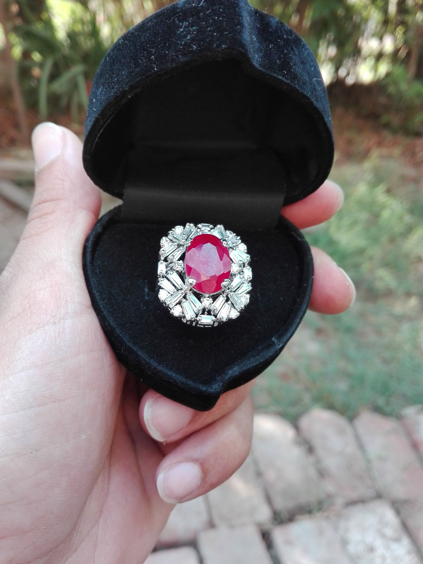 Red Ruby Classical silver Ring