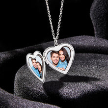 Load image into Gallery viewer, Custom Photo Engraved Necklace Heart-shaped Locket Necklace Creative Gift
