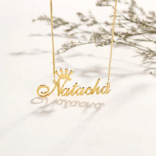 Load image into Gallery viewer, Name Necklace Personalized Crown 925 Sterling Silver Name Necklace
