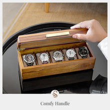 Load image into Gallery viewer, Custom Watch Box For Men, Best Engraved Wood Organizer For Jewelry &amp; Small Accessories.
